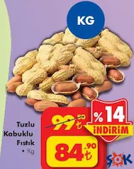 TUZLU KABUKLU FISTIK KG fiyat ve kampanya bilgisi